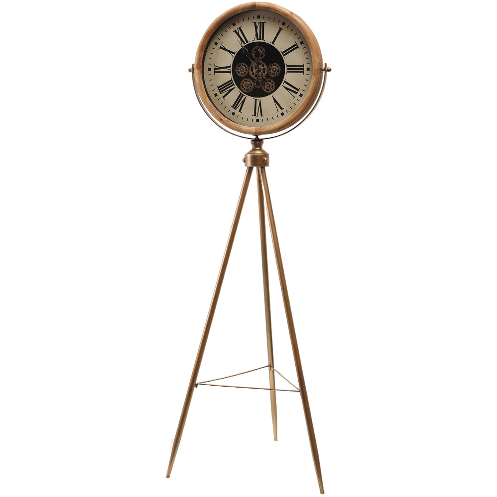 Chilli Decor Vermont Tripod Movie Light Metal Moving Gears Floor Clock 183cm TQ-E13 2