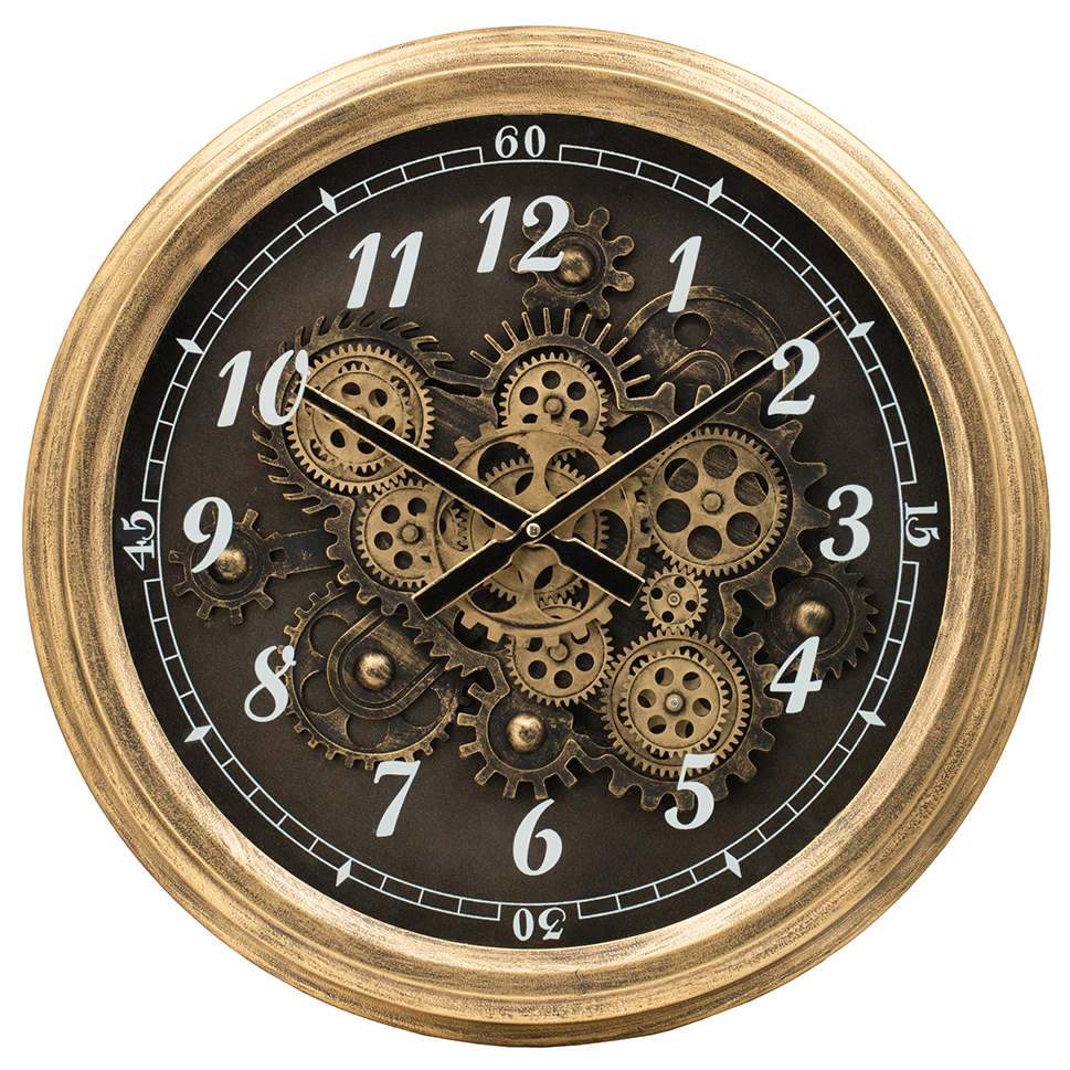 Skeleton New Arrival 50cm Moving Cog Gear Round Metal Wall Clock