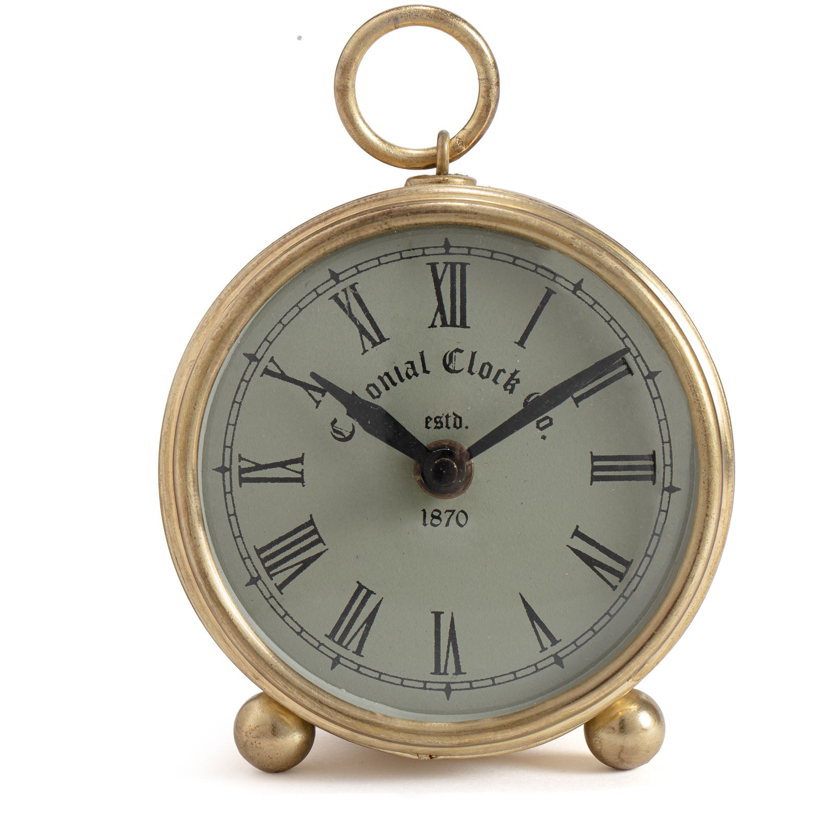 Buy Round Antique Gold Iron Colonial Fob Watch Desk Clock 12cm – Oh Clocks