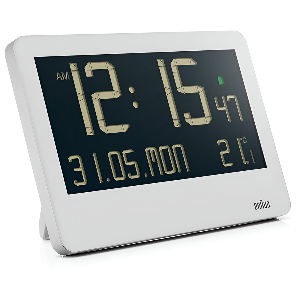Braun Multifunction Reverse LCD Alarm Wall Desk Clock White 26cm BC14W 2
