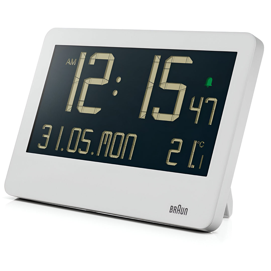 Braun Multifunction Reverse LCD Alarm Wall Desk Clock White 26cm BC14W 4