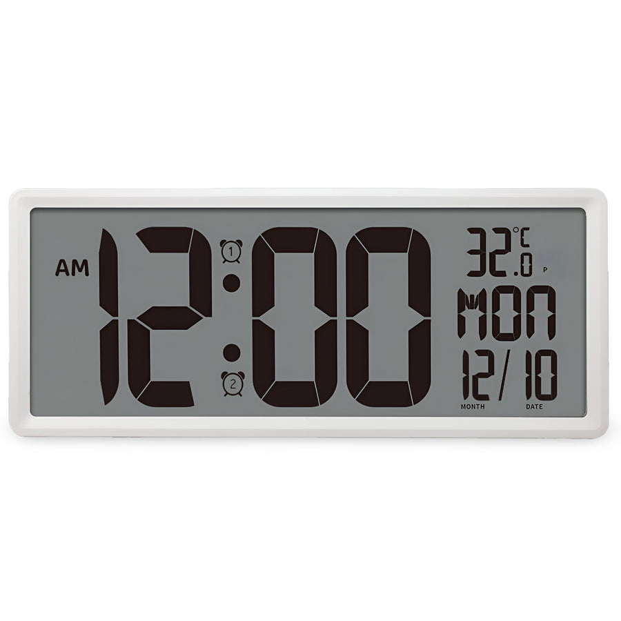 Checkmate Auni Jumbo LCD Calendar Temp Wall Desk Clock 36cm VGW-9553 1