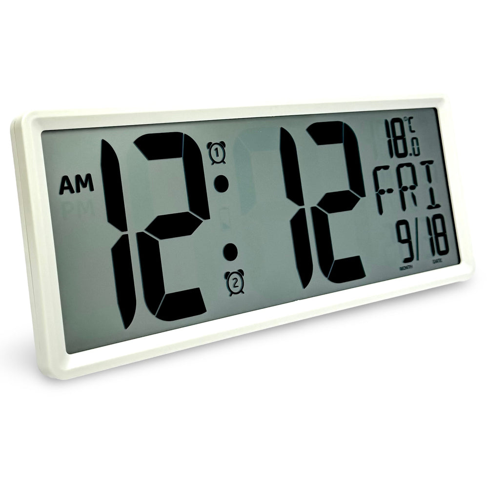Checkmate Auni Jumbo LCD Calendar Temp Wall Desk Clock 36cm VGW-9553 2