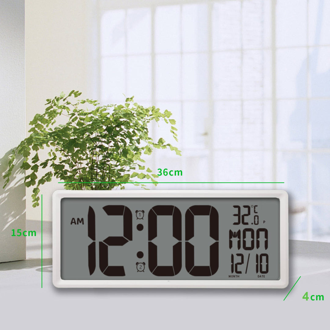 Checkmate Auni Jumbo LCD Calendar Temp Wall Desk Clock 36cm VGW-9553 4