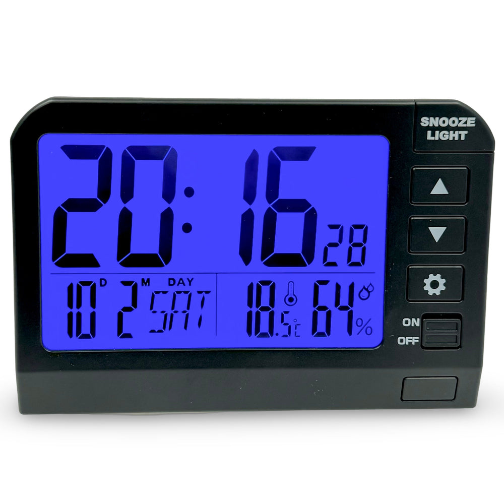 Checkmate Charlie Multifunction LCD Alarm Clock Black 17cm VGW-767BK 2