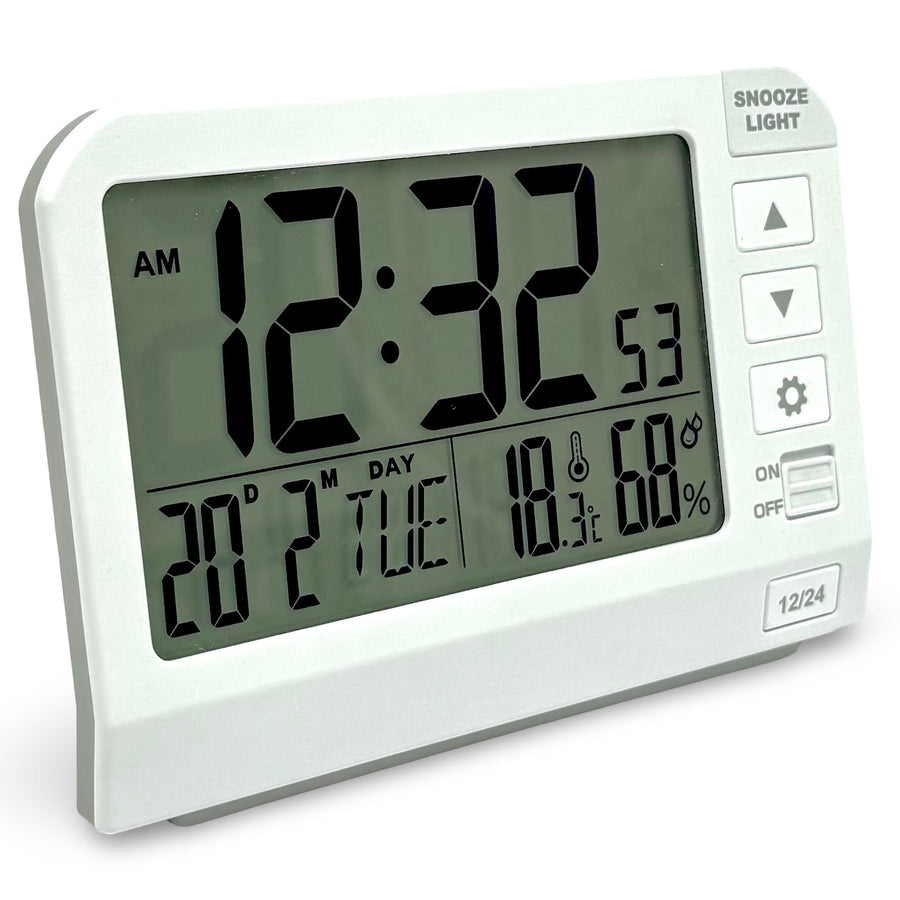 Checkmate Charlie Multifunction LCD Alarm Clock White 17cm VGW-767WT 1