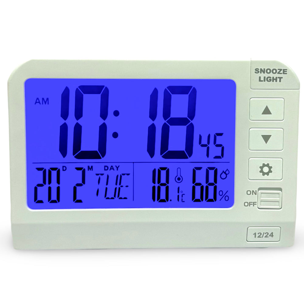 Checkmate Charlie Multifunction LCD Alarm Clock White 17cm VGW-767WT 2