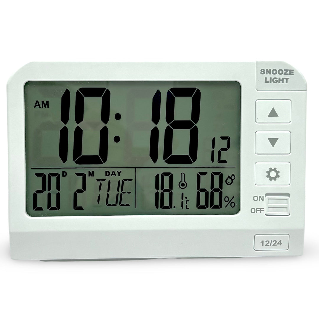 Checkmate Charlie Multifunction LCD Alarm Clock White 17cm VGW-767WT 3