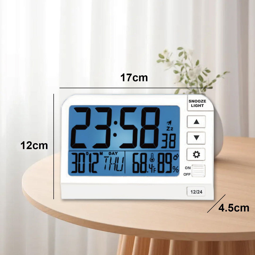 Checkmate Charlie Multifunction LCD Alarm Clock White 17cm VGW-767WT 4