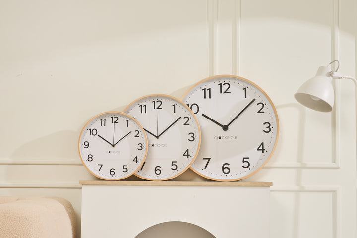 Clocksicle Silent Wood Wall Clock, Black, 31cm