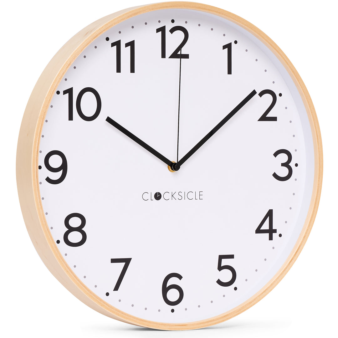 Clocksicle Silent Wood Wall Clock Black 31cm CC-30-BLCK Angle1