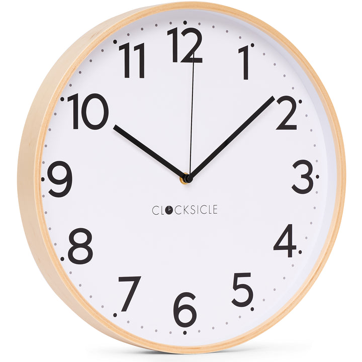 Clocksicle Silent Wood Wall Clock Black 31cm CC-30-BLCK Angle1