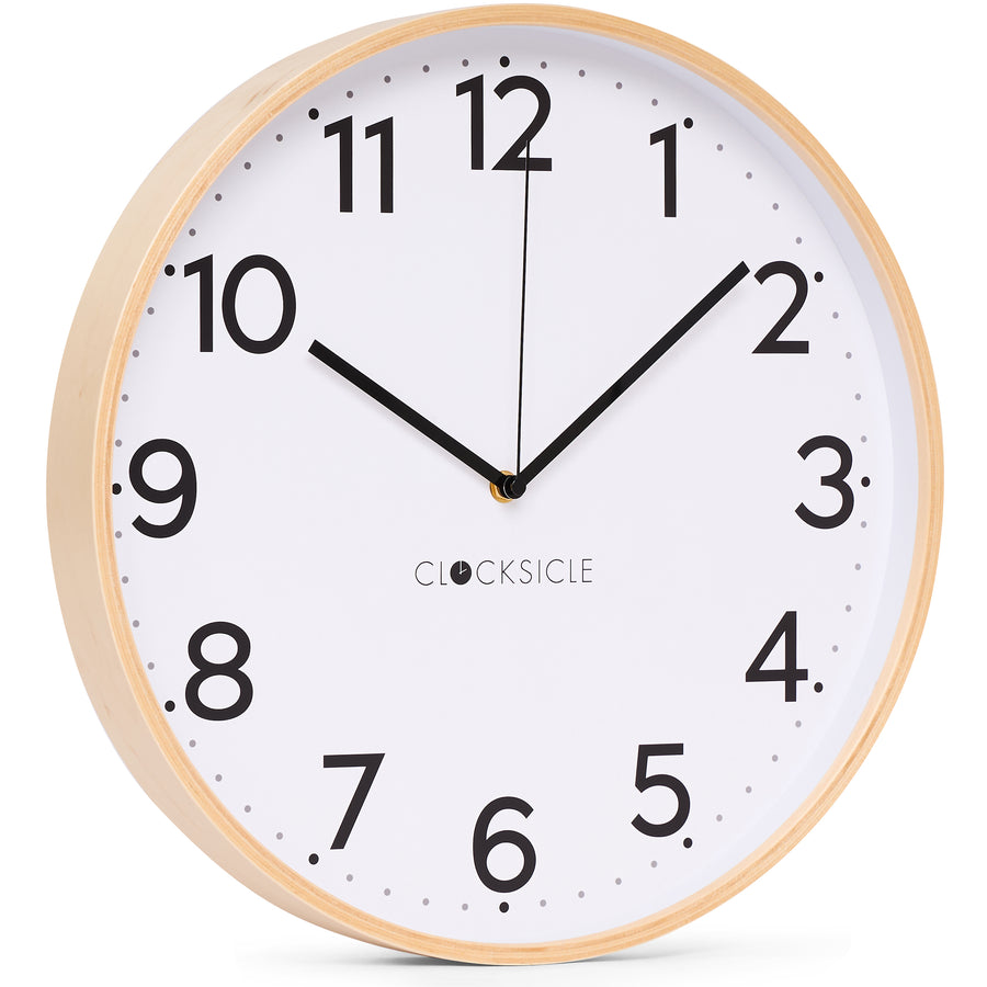 Clocksicle Silent Wood Wall Clock Black 31cm CC-30-BLCK Angle1