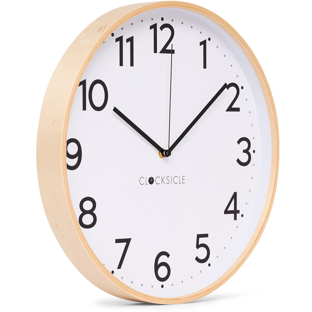 Clocksicle Silent Wood Wall Clock Black 31cm CC-30-BLCK Angle2