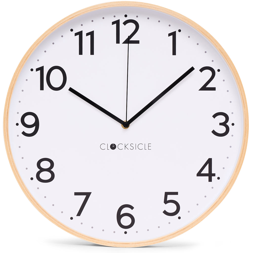 Clocksicle Silent Wood Wall Clock Black 31cm CC-30-BLCK Front