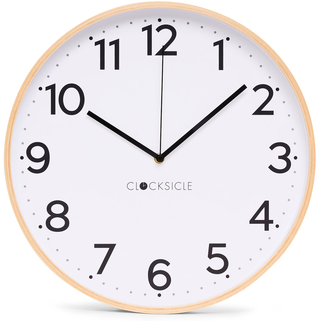 Clocksicle Silent Wood Wall Clock Black 31cm CC-30-BLCK Front