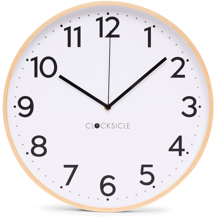 Clocksicle Silent Wood Wall Clock Black 40cm CC-40-BLCK Front