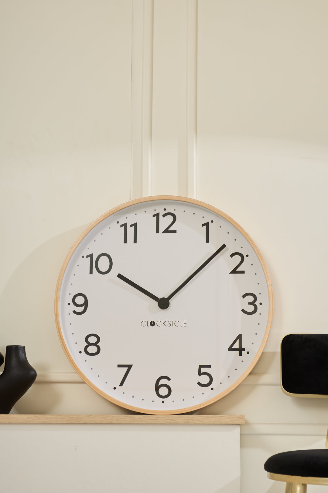 Clocksicle Silent Wood Wall Clock Black 50cm CC-50-BLCK 6