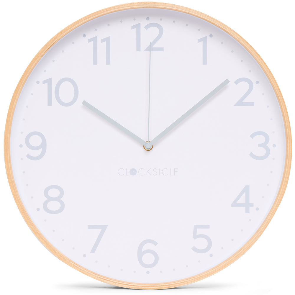 Clocksicle Silent Wood Wall Clock Grey 40cm CC-40-GREY Front