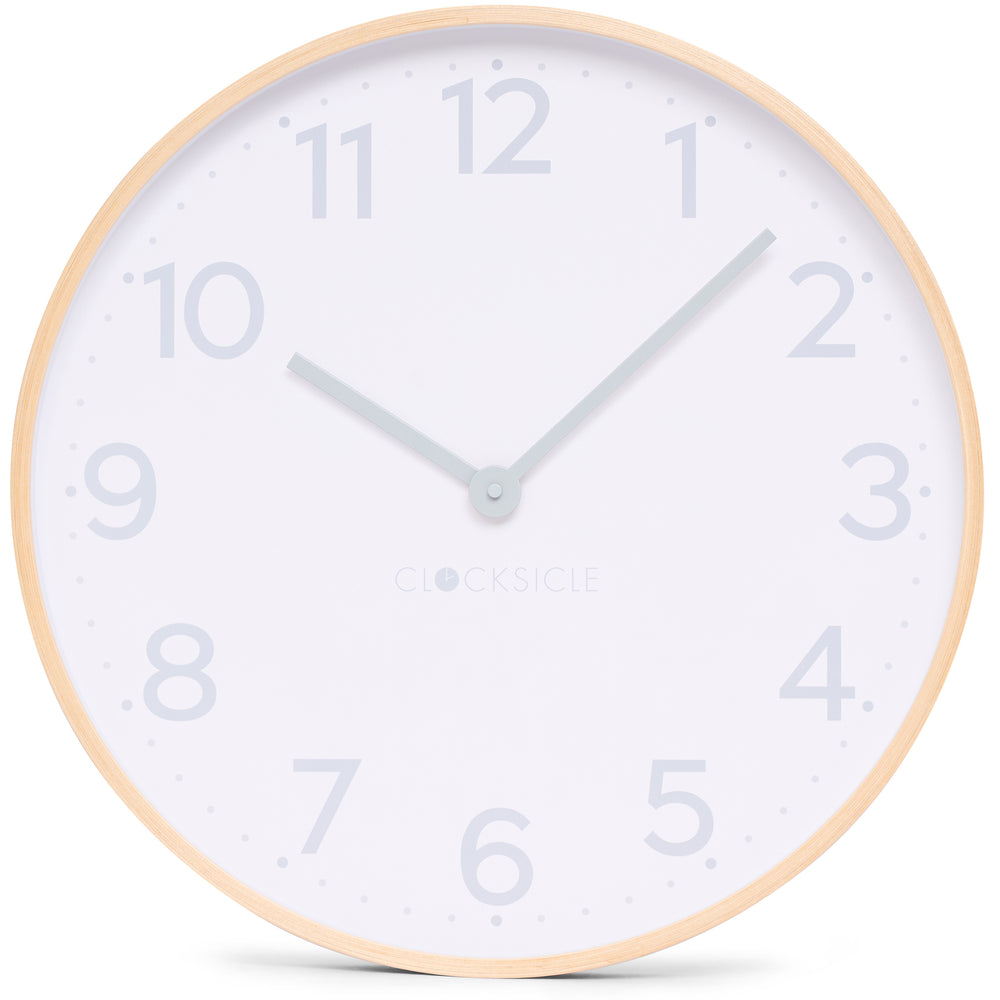 Clocksicle Silent Wood Wall Clock Grey 50cm CC-50-GREY Front