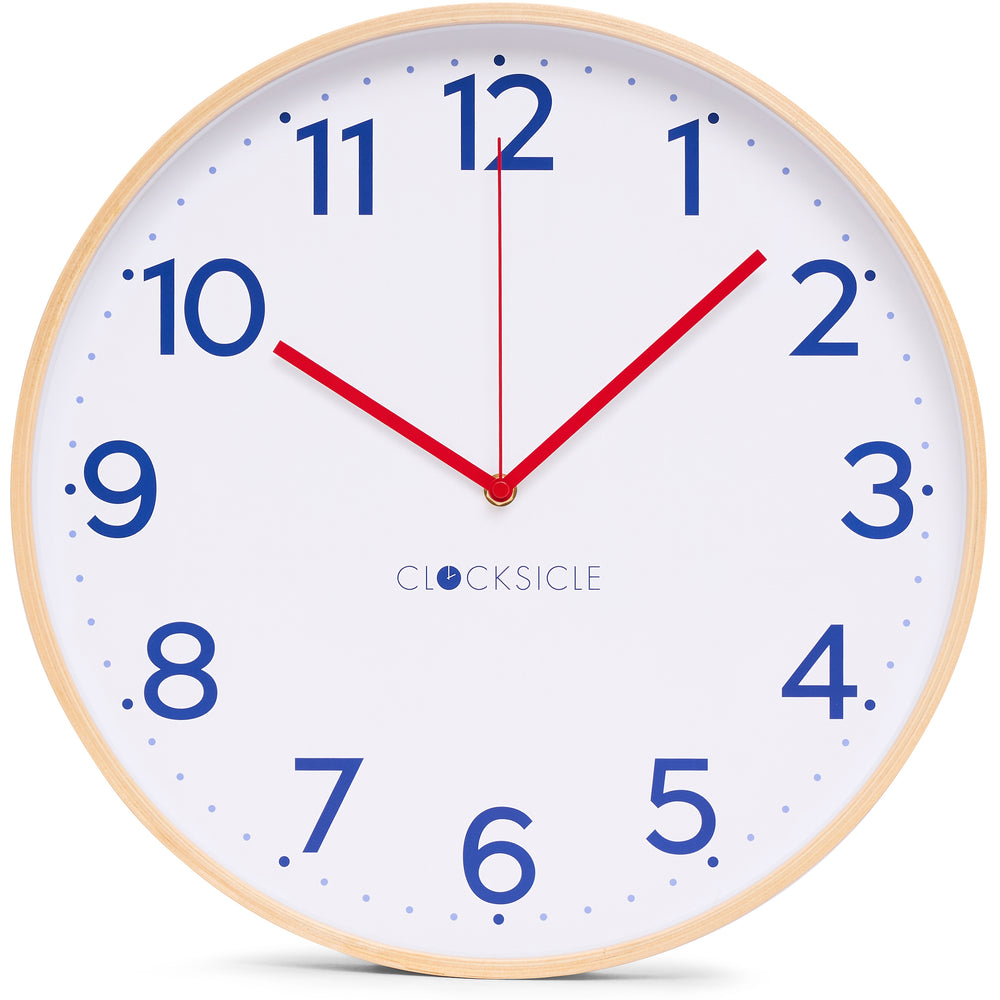 Clocksicle Silent Wood Wall Clock Navy 40cm CC-40-NAVY Front