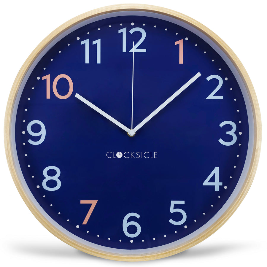 Clocksicle Silent Wood Wall Clock Sailor Blue 40cm CC-40-SAIL 1