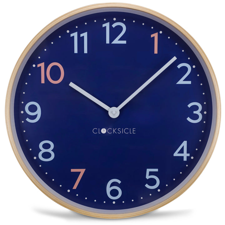 Clocksicle Silent Wood Wall Clock Sailor Blue 50cm CC-50-SAIL 1