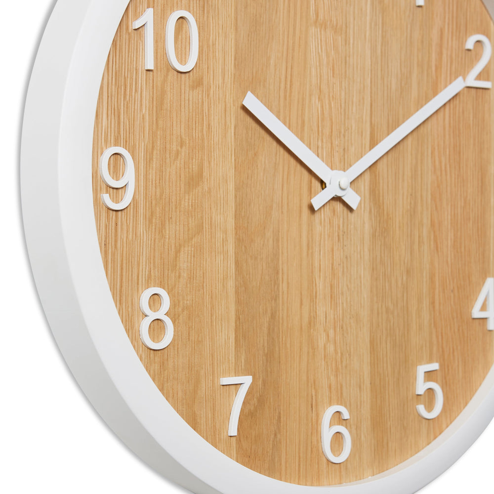 Elme Living Bryden Wooden Wall Clock Natural White 40cm WL.152.NTWH 2