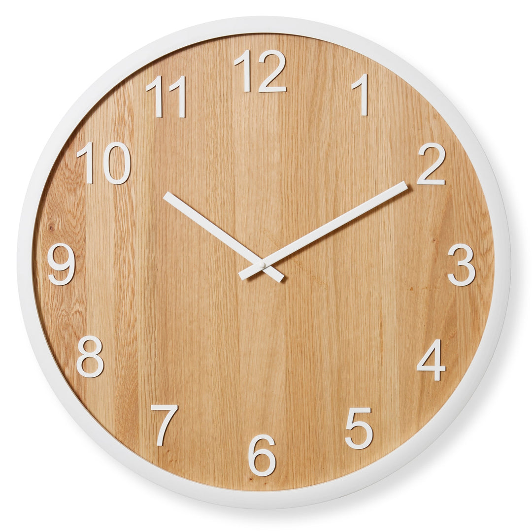 Elme Living Bryden Wooden Wall Clock Natural White 60cm WL.153.NTWH 1