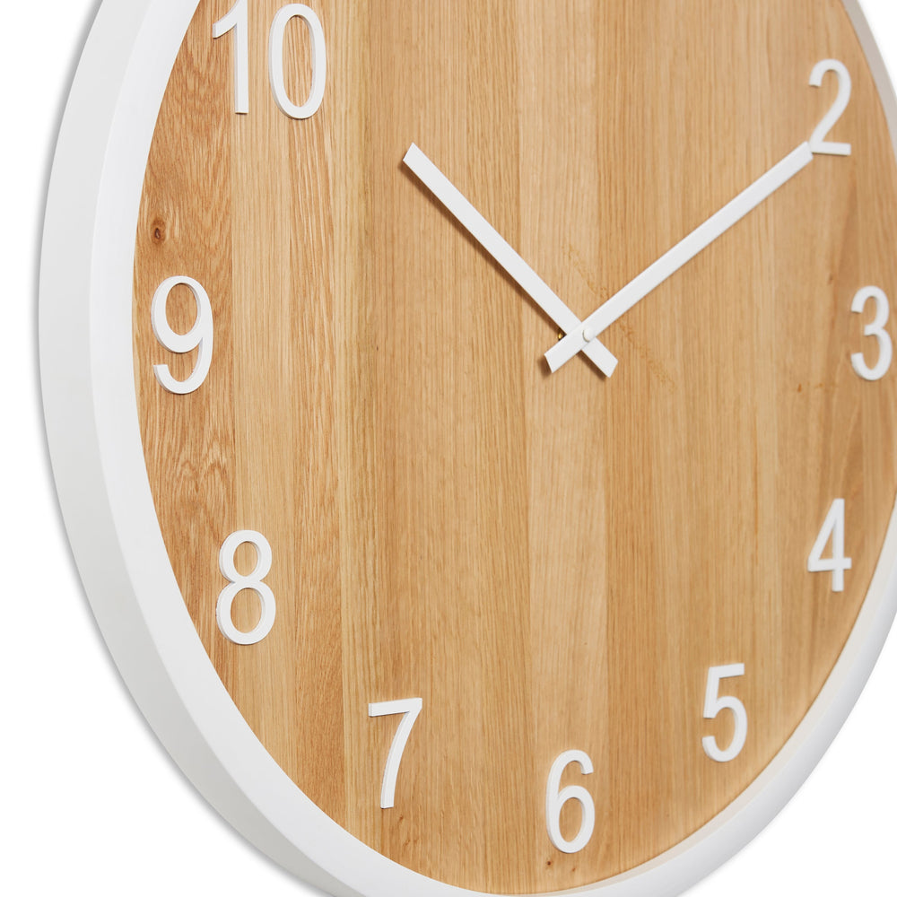 Elme Living Bryden Wooden Wall Clock Natural White 60cm WL.153.NTWH 2