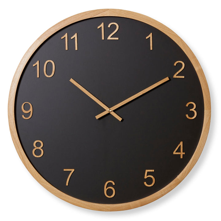 Elme Living Kaylen Wooden Wall Clock Black Natural 60cm WL.157.BKNT 1