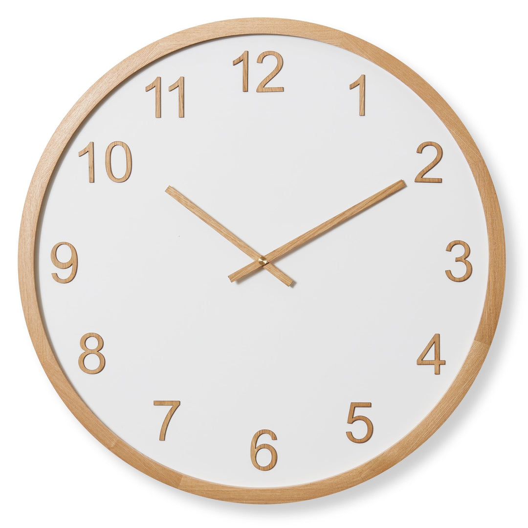 Elme Living Sienna Wooden Wall Clock White Natural 60cm WL.151.WHNT 1