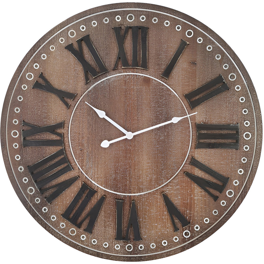 High ST. Alden Rustic Roman Numeral Wall Clock 60cm 56021CLK 1