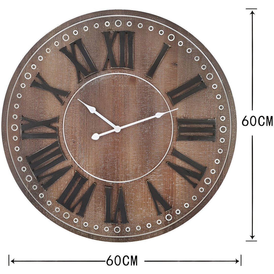 High ST. Alden Rustic Roman Numeral Wall Clock 60cm 56021CLK 3