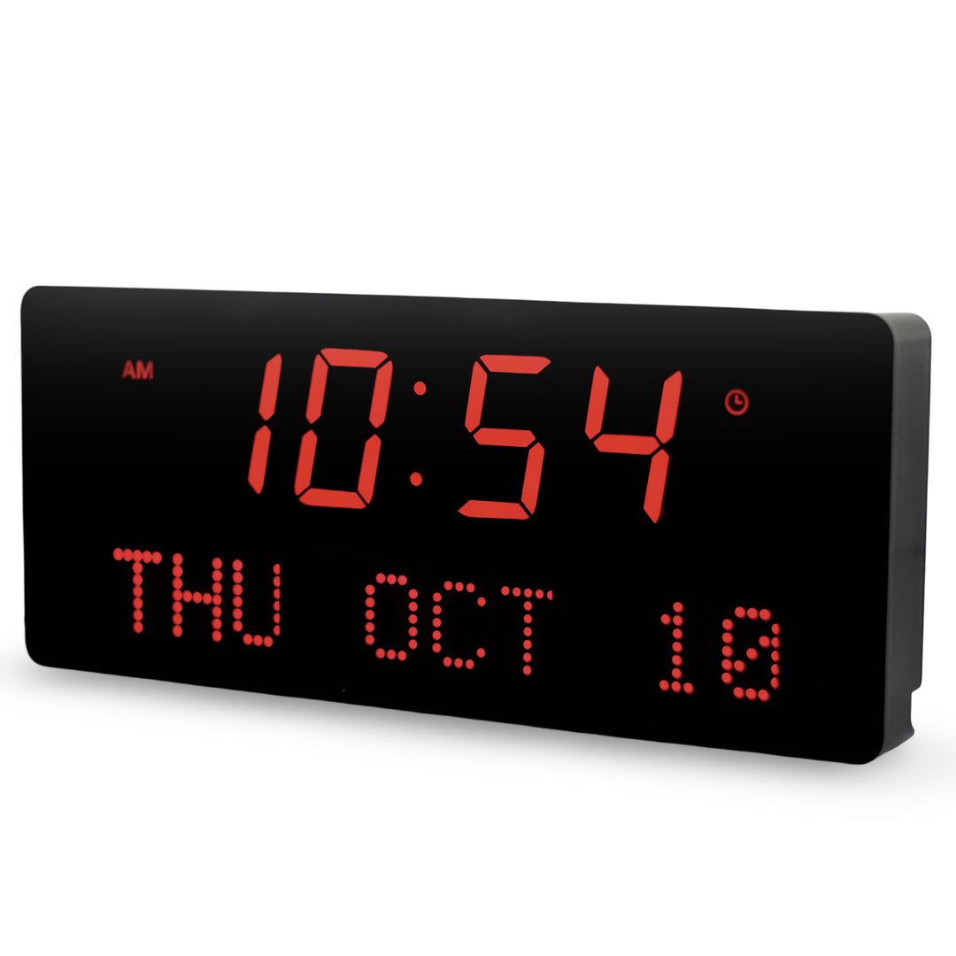 Jadco Large Mains Powered Red LED Calendar Remote Wall Desk Clock 36cm CP08 1