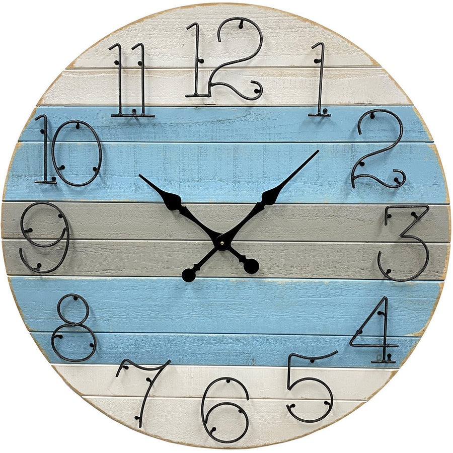 Koda Living Axbridge Weathered Wood Panels Holiday Shack Wall Clock 86cm KE5082 1