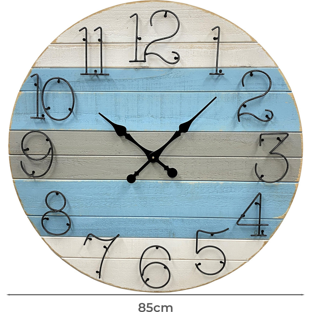 Koda Living Axbridge Weathered Wood Panels Holiday Shack Wall Clock 86cm KE5082 2