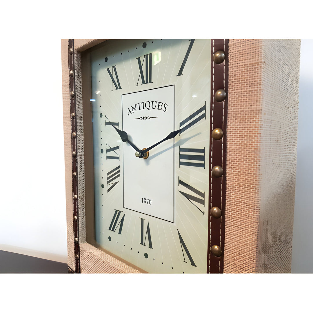 Koda Living Burnley Fabric Stud Mantel Clock 41cm KE5051 3