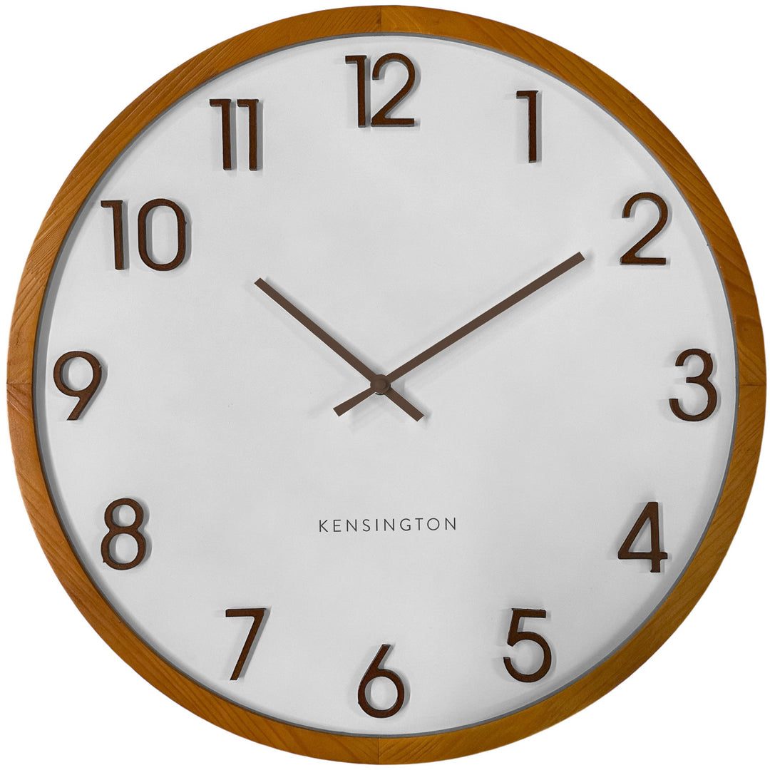 Koda Living Kensington Classic Wood Embossed Numbers Wall Clock 50cm KC5510 `