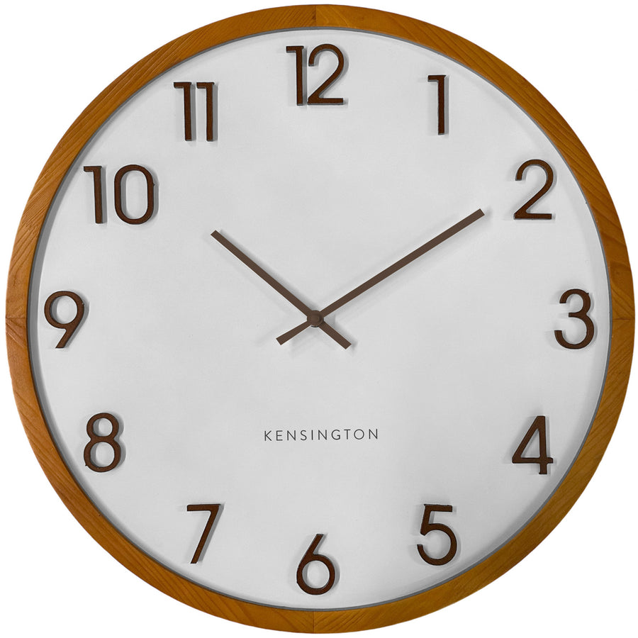 Koda Living Kensington Classic Wood Embossed Numbers Wall Clock 50cm KC5510 `