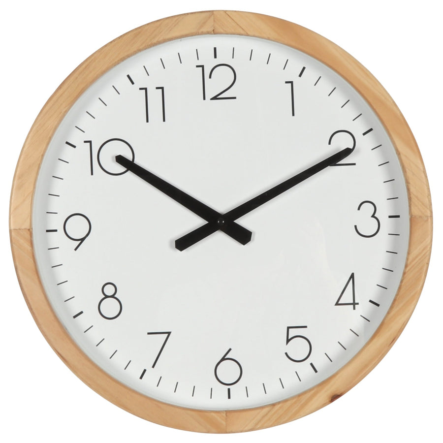 Koda Living Maple Dawn Classic Thick Natural Solid Wood Frame Wall Clock 40cm KC5502 1