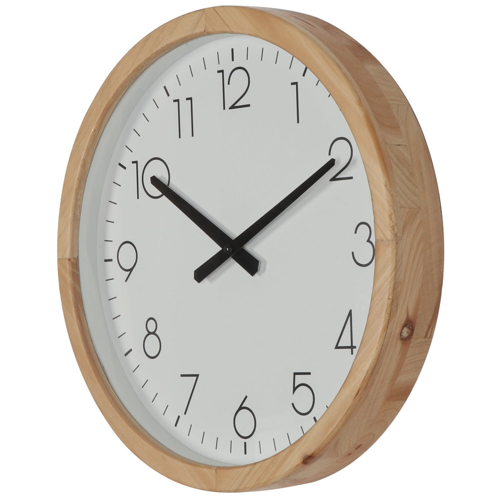 Koda Living Maple Dawn Classic Thick Natural Solid Wood Frame Wall Clock 40cm KC5502 2