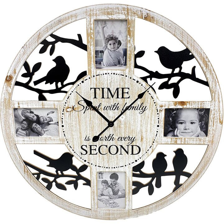 Koda Living Time With Family Wood Photo Frame Wall Clock 60cm KC5506 1