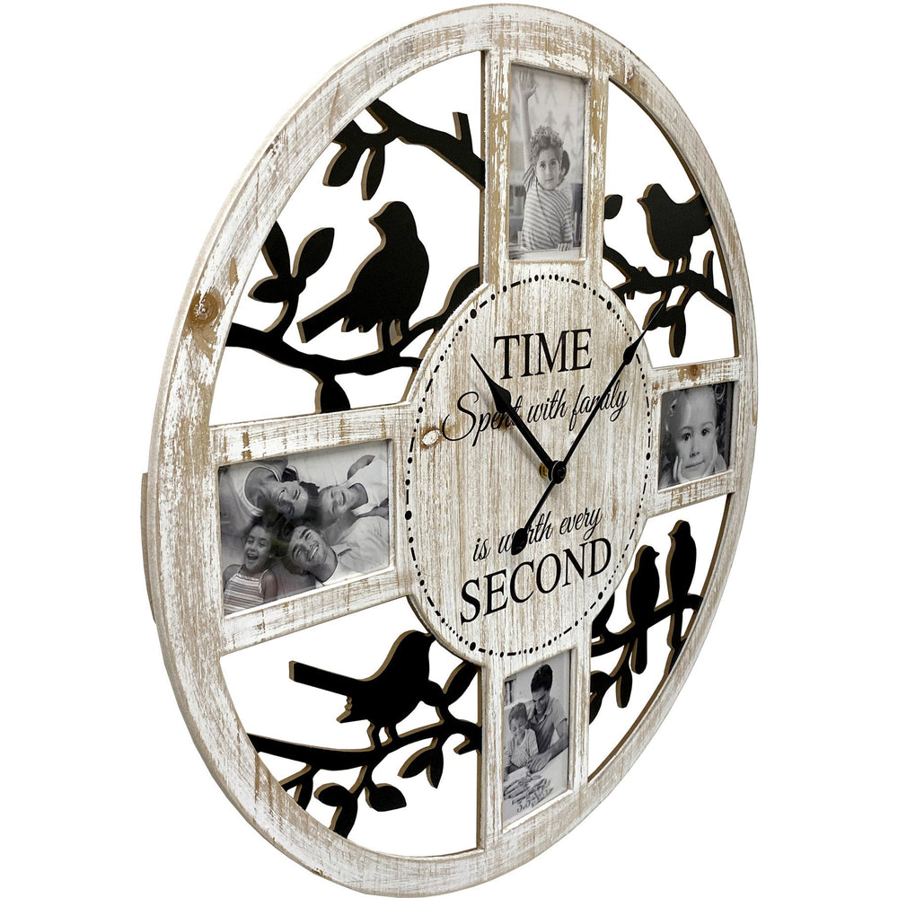 Koda Living Time With Family Wood Photo Frame Wall Clock 60cm KC5506 2