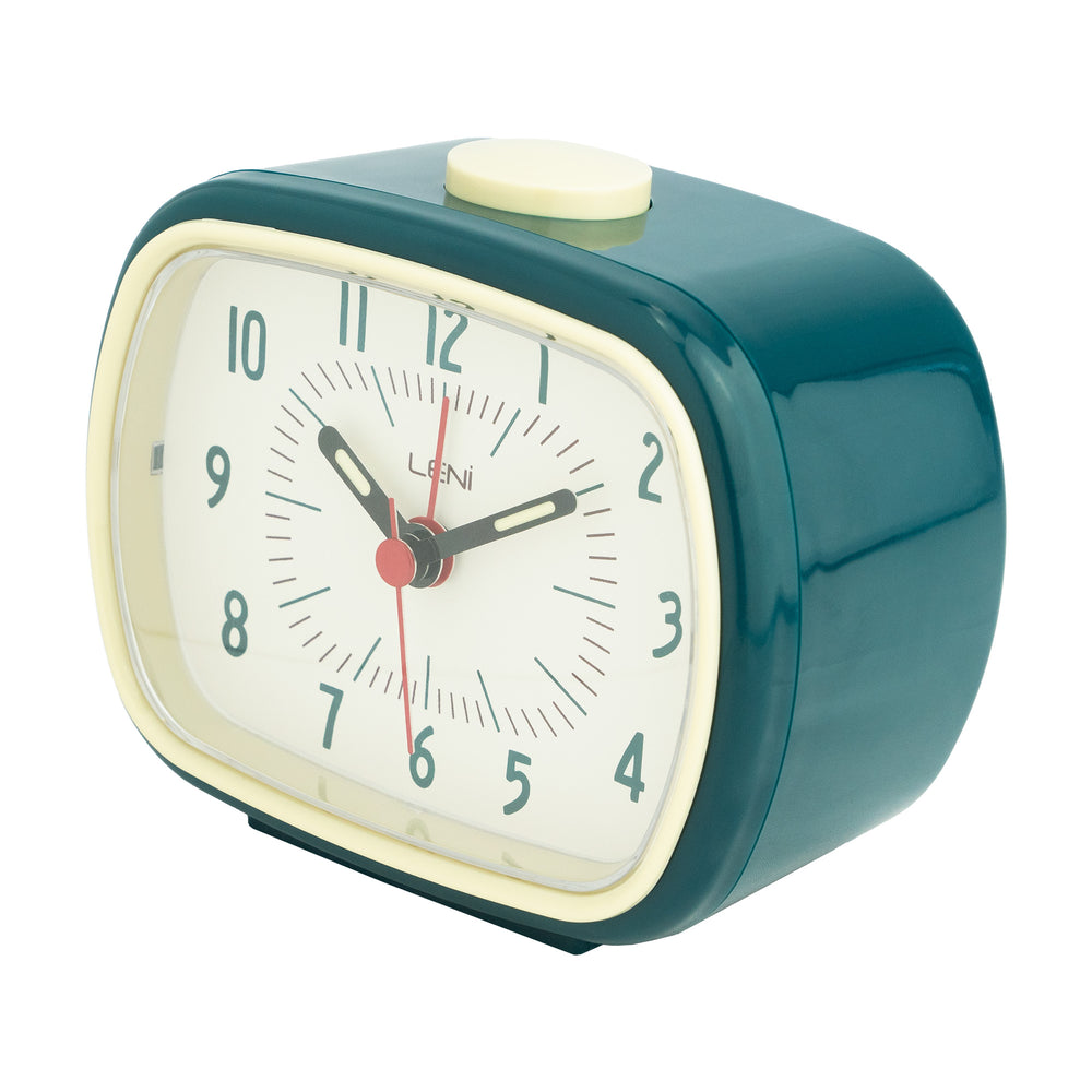 Leni Retro Alarm Clock Peacock Green 11cm 62020PEA 2