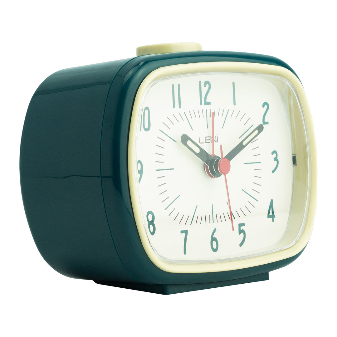 Leni Retro Alarm Clock Peacock Green 11cm 62020PEA 3