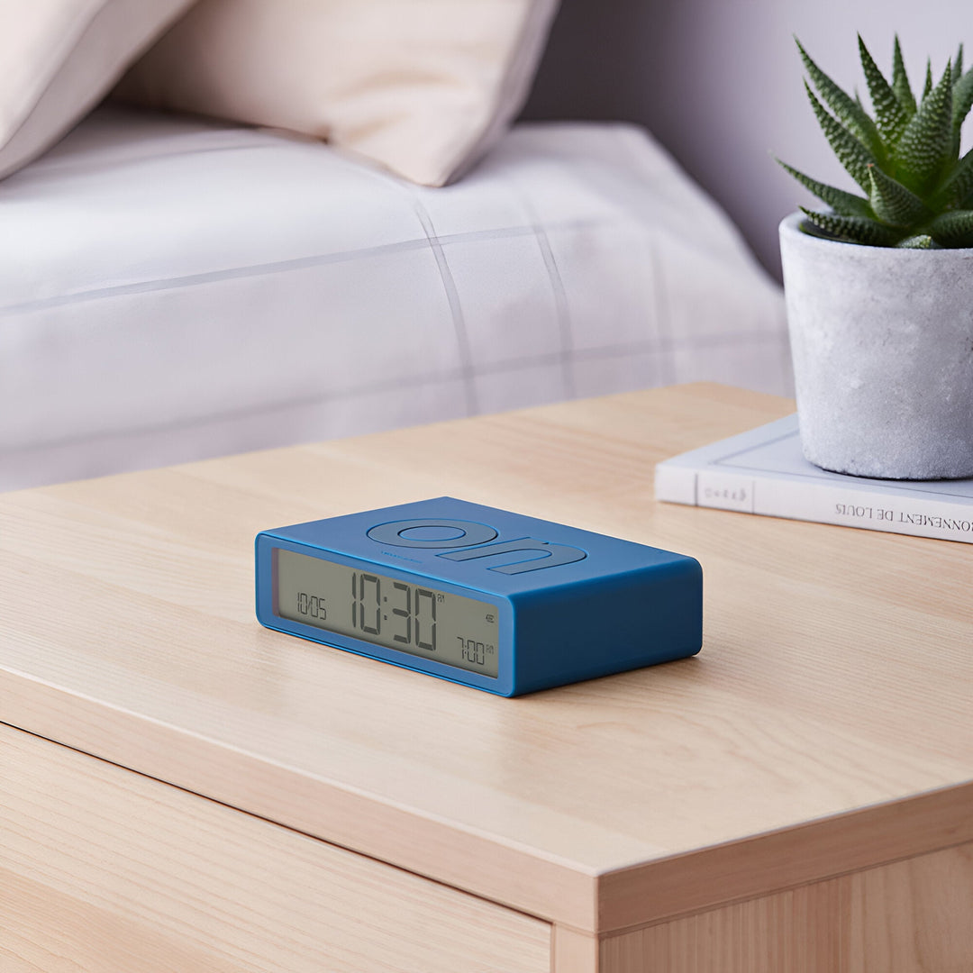 Lexon Flip Classic Reversible Alarm Clock Blue 10cm LD-LR157BF9 4