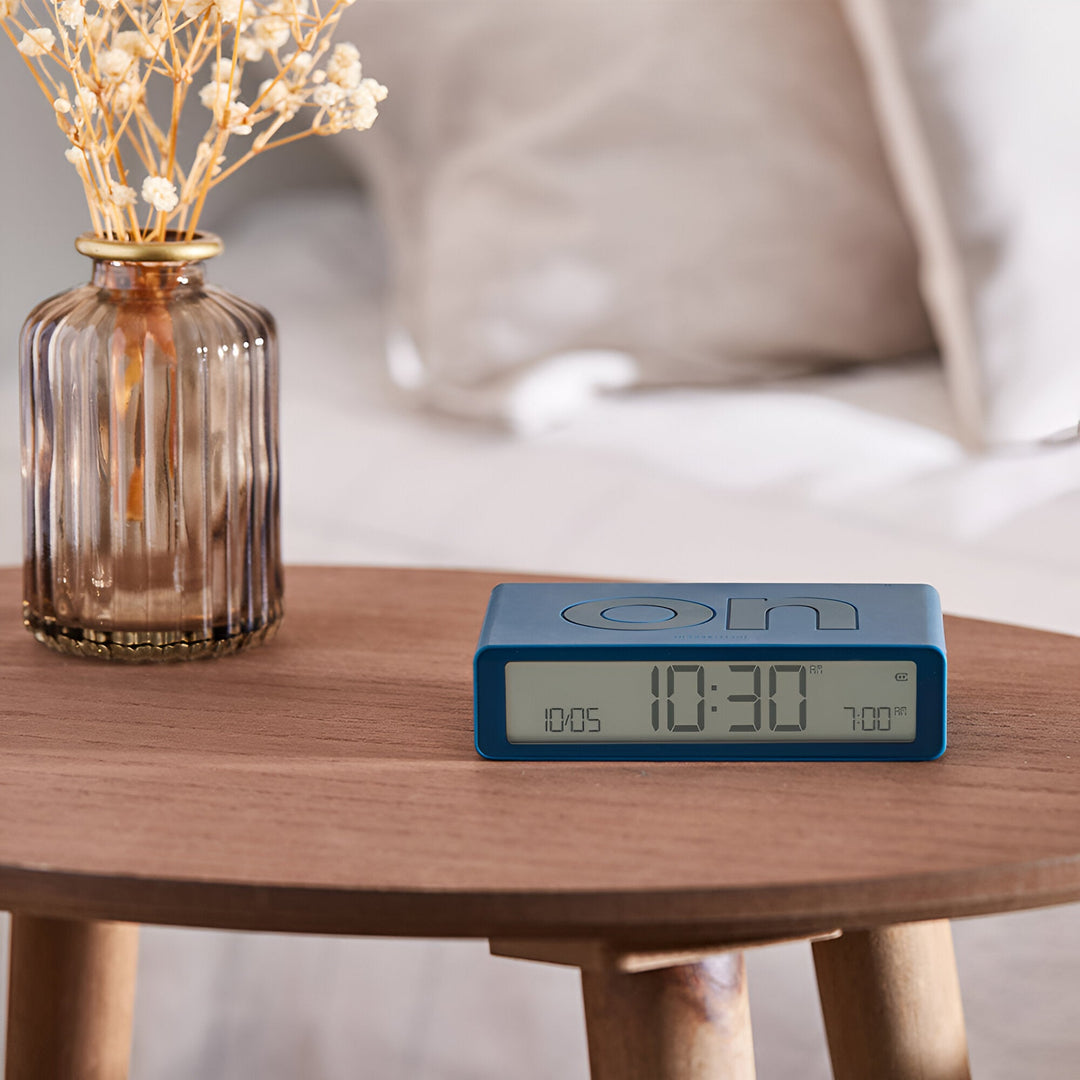 Lexon Flip Classic Reversible Alarm Clock Blue 10cm LD-LR157BF9 5