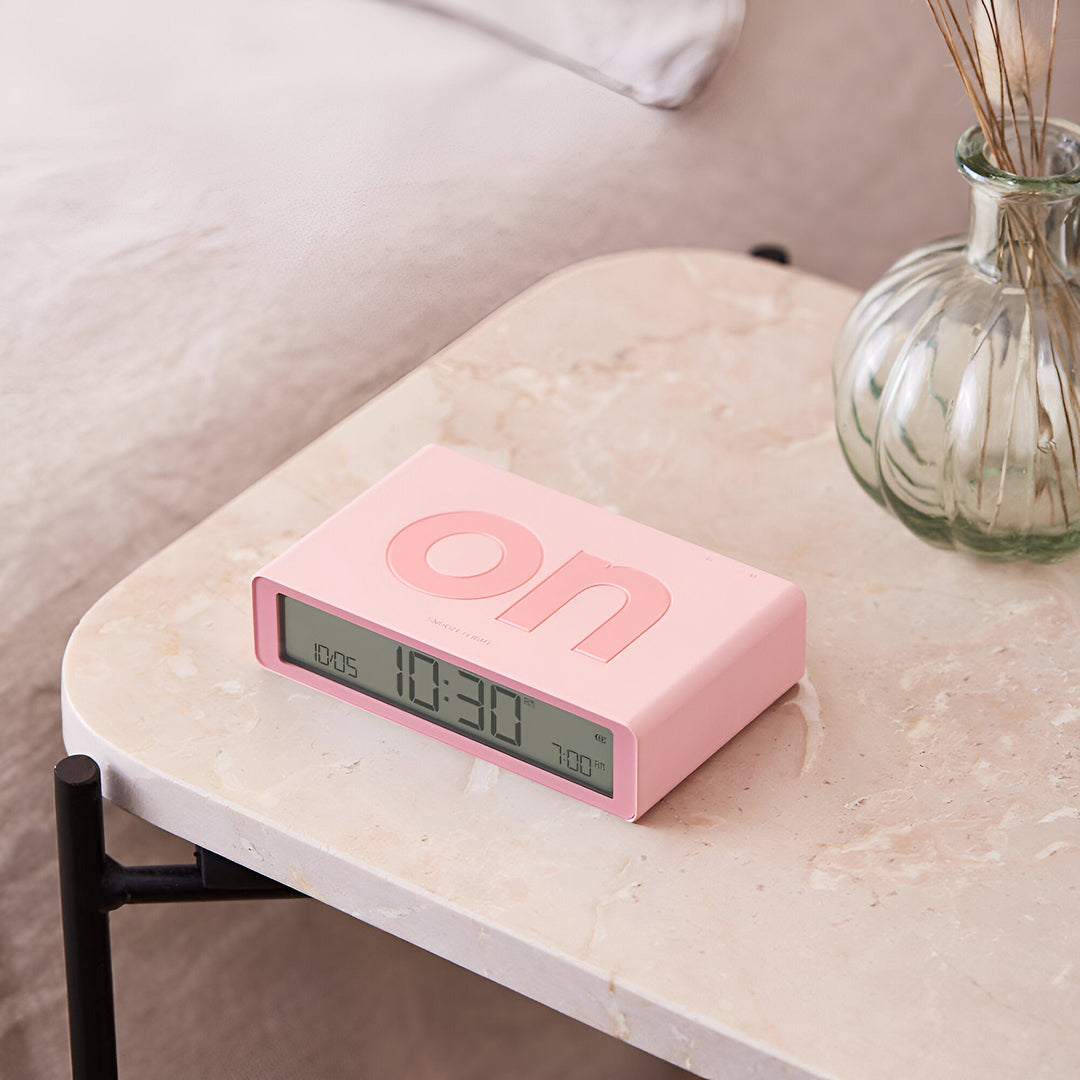 Lexon Flip Classic Reversible Alarm Clock Pink 10cm LD-LR157P4 4