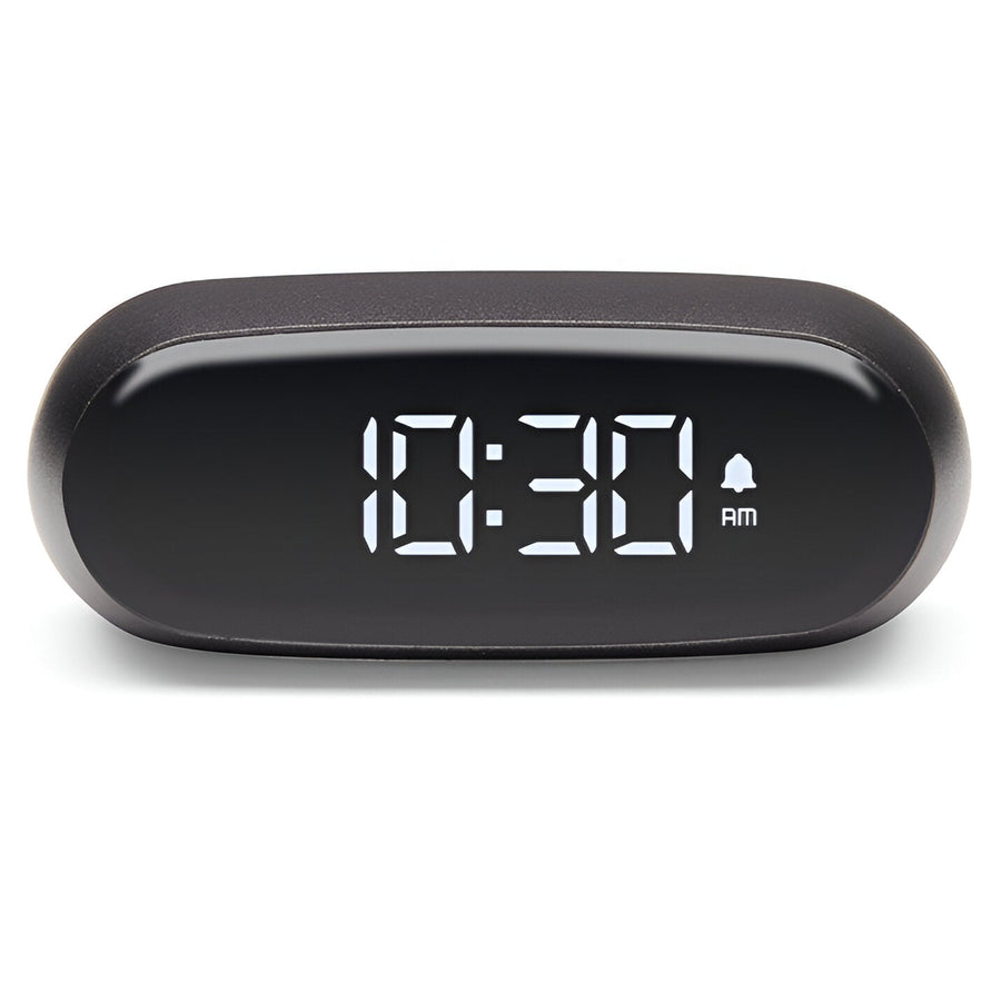 Lexon Minut Mini Travel Black LCD Alarm Clock Gunmetal 6cm LD-LR154X 1